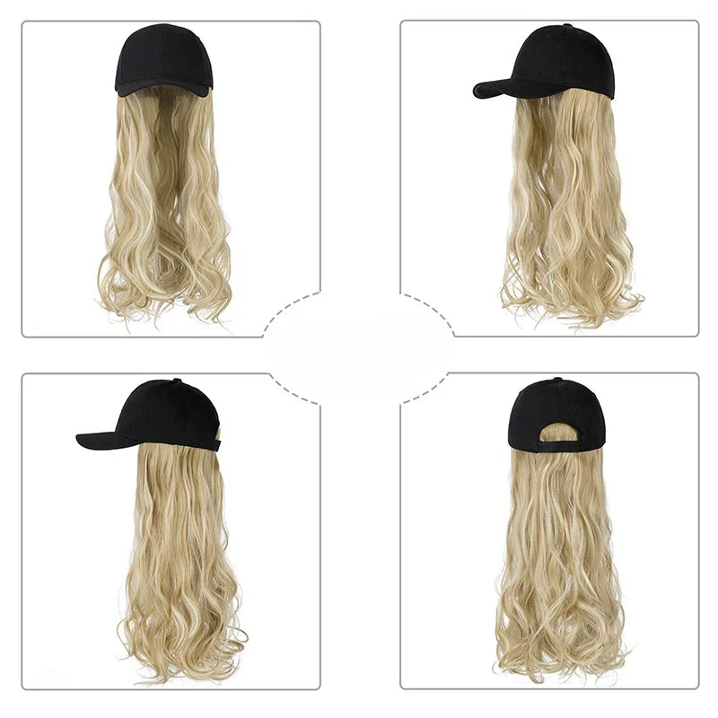 Fluffy Wavy Wigs with Hat