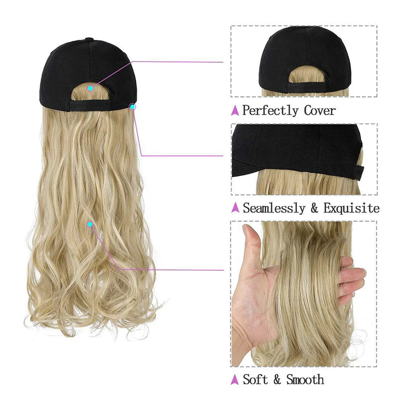 Fluffy Wavy Wigs with Hat