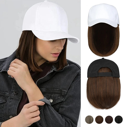 Short Straight Wig Hat